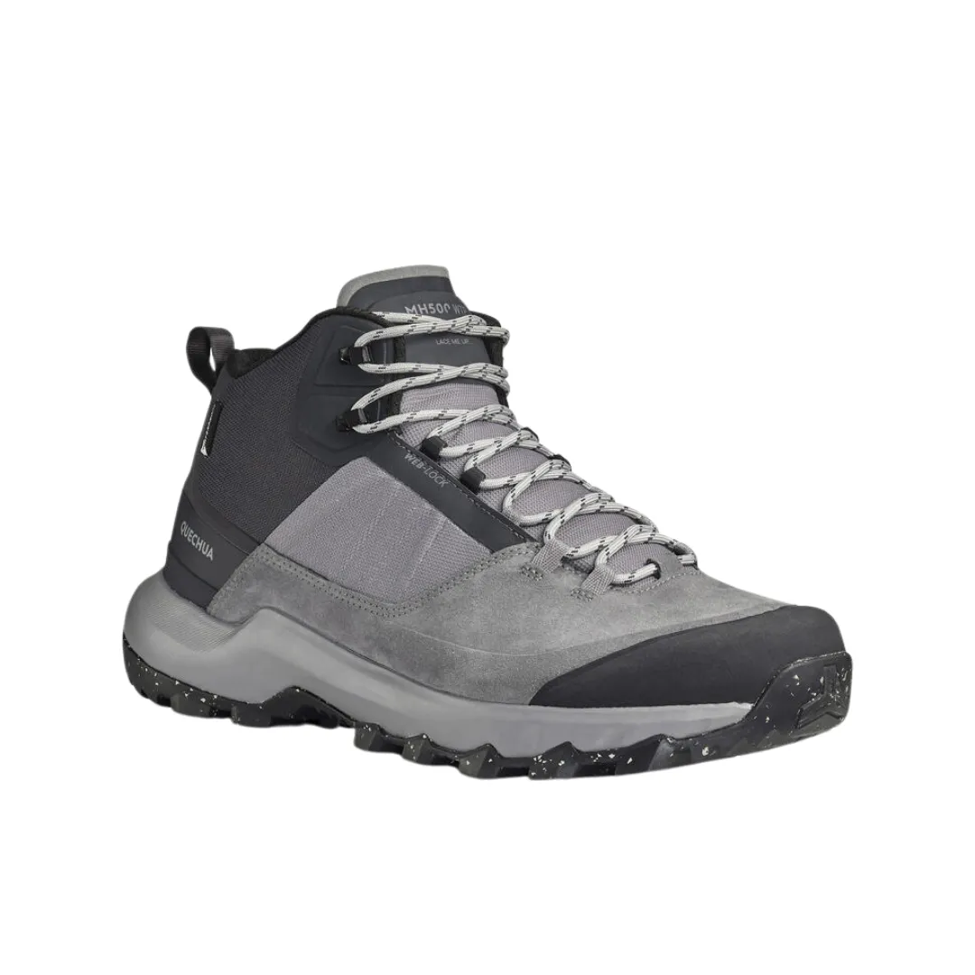 Quechua Men's waterproof Mountain Hiking Shoes - MH500 Mid - Grey