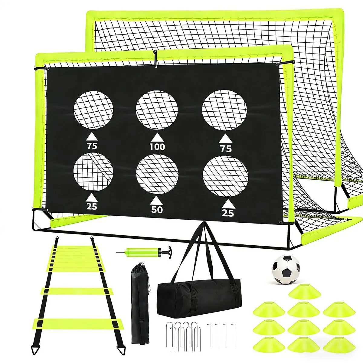 30pcs Soccer Training Equipment Foldable Soccer Goals Set Football Trainers