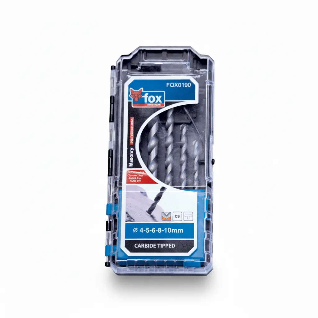 Fox Masonry Drill Bit Set 5 Piece 4-10mm For Brick And Concrete