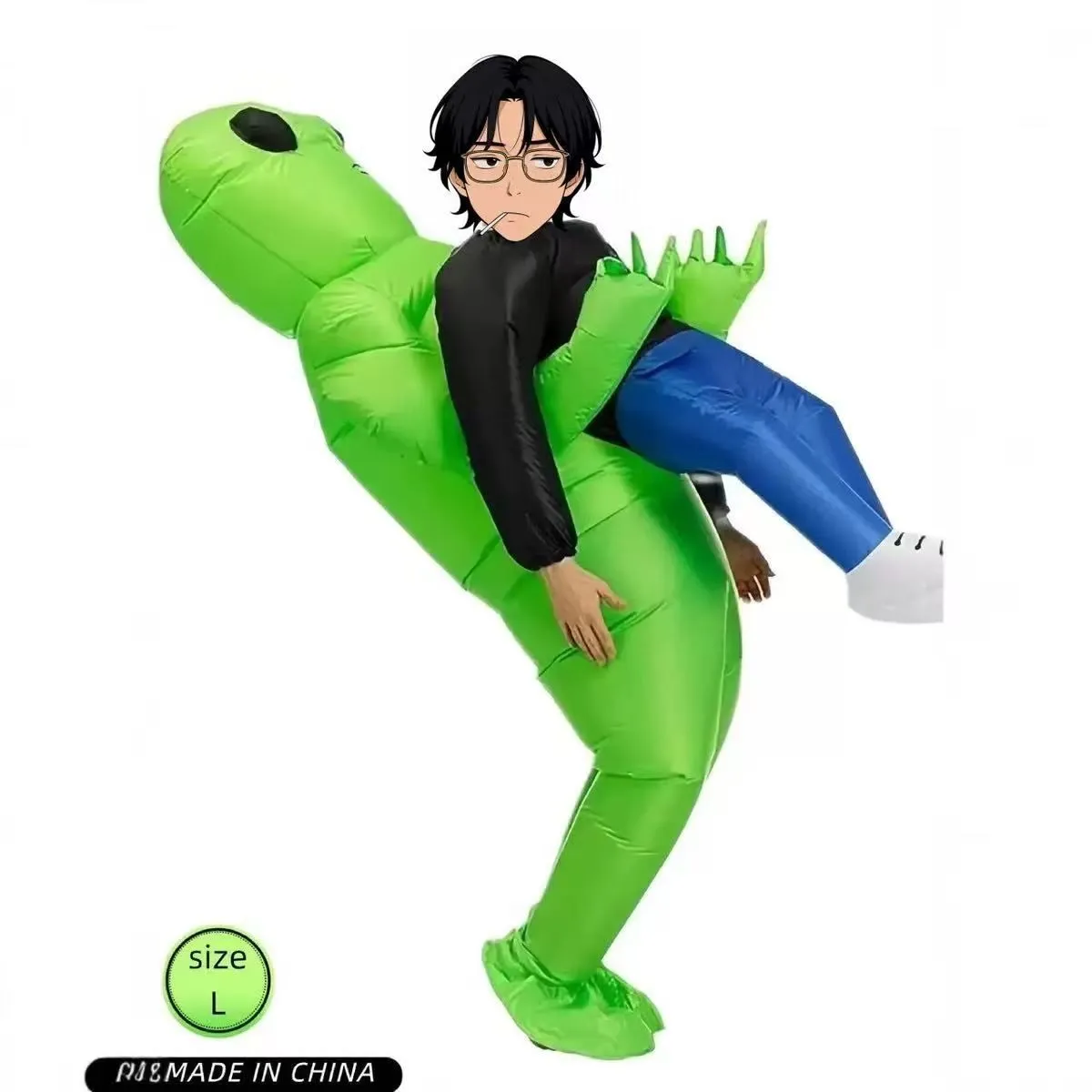 Inflatable Alien Carry Human Costume For Adults 150-190cm, Funny Green Alie
