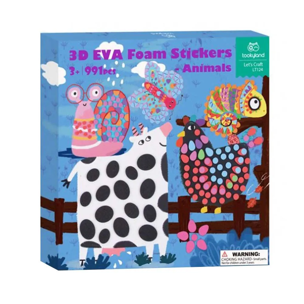 TookyToy 3D Animal-Themed EVA Foam Stickers Arts & Crafts Kit