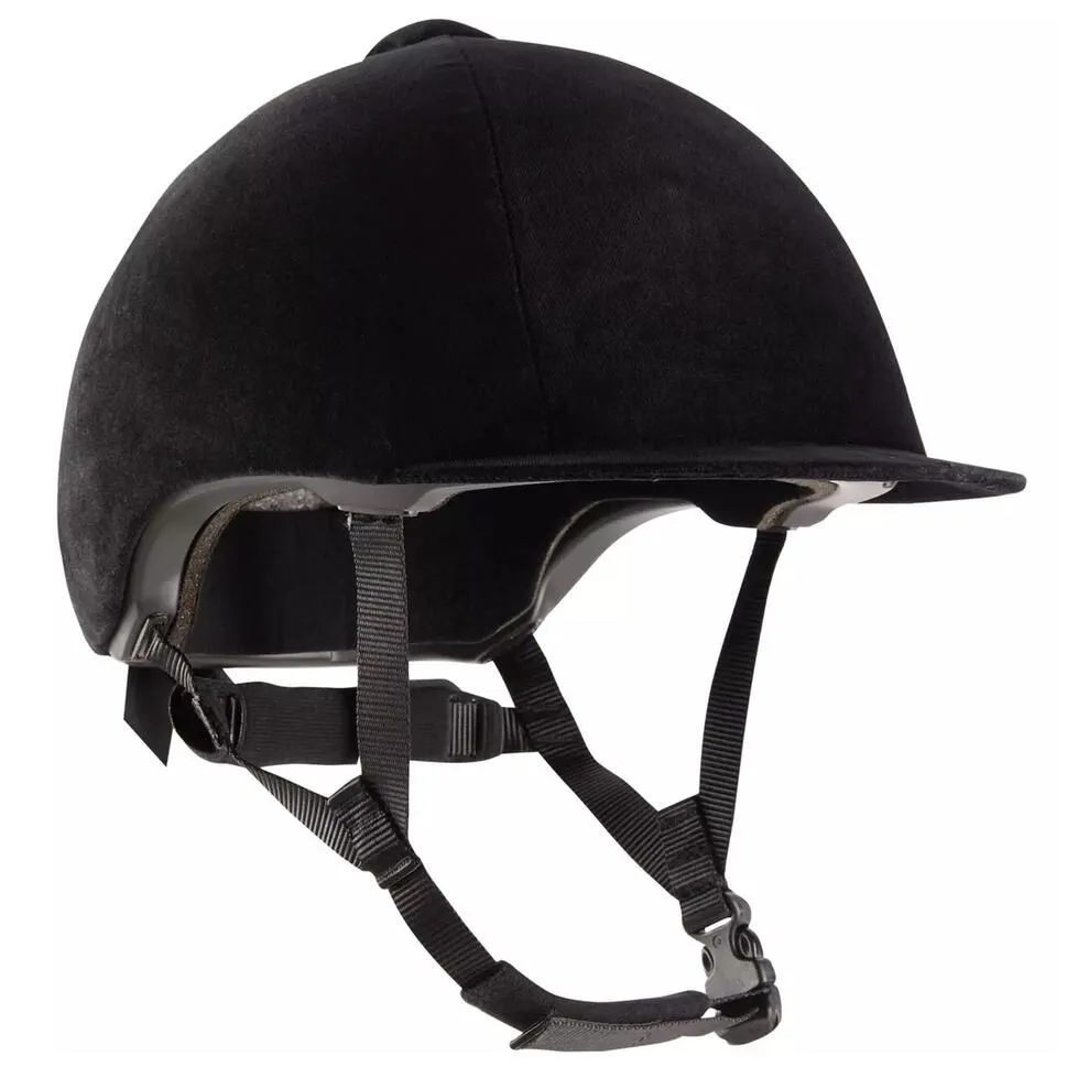 Fouganza Adult/kids' horse riding helmet 140 - black velvet