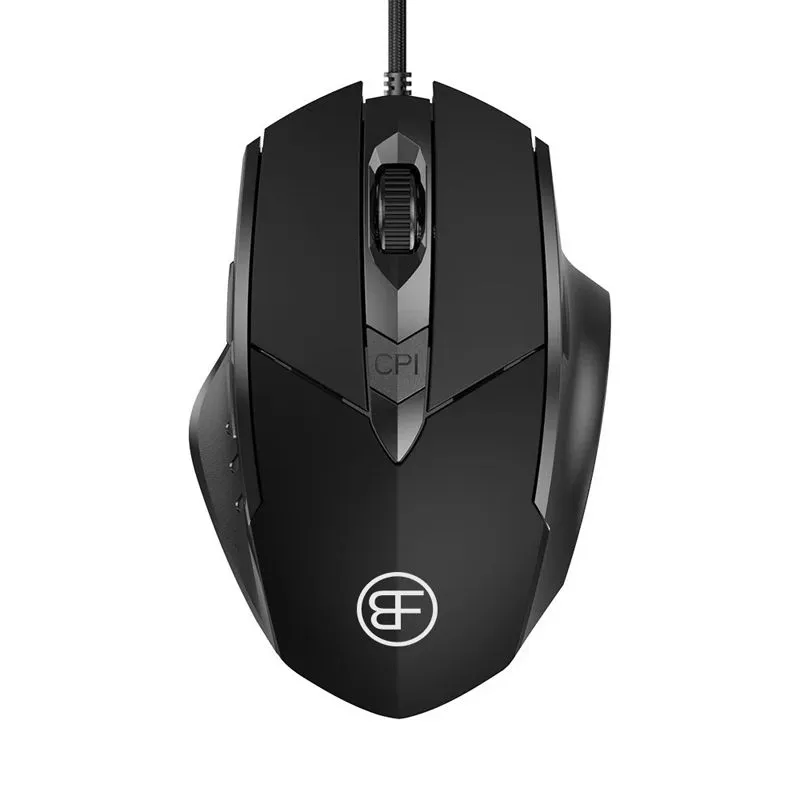 Wired Mouse USB Computer 6-Button Ergonomic Mouse for Laptop PC - Black