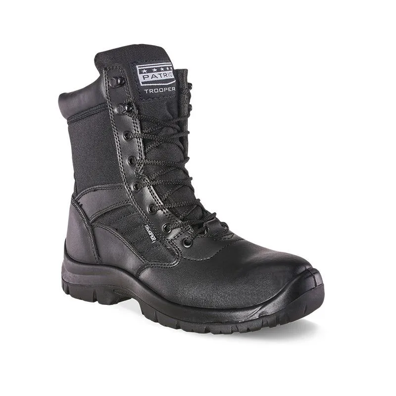 PATRIOT Trooper Black 8-Inch Safety Boots Steel Midsole