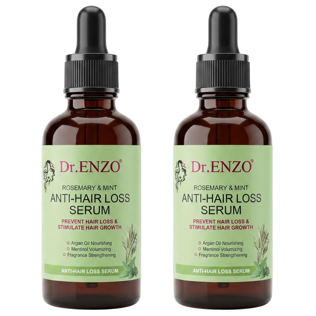 2 Pack-Dr Enzo Rosemary&Mint Anti-HairLoss Serum Hair Growth Strengthening