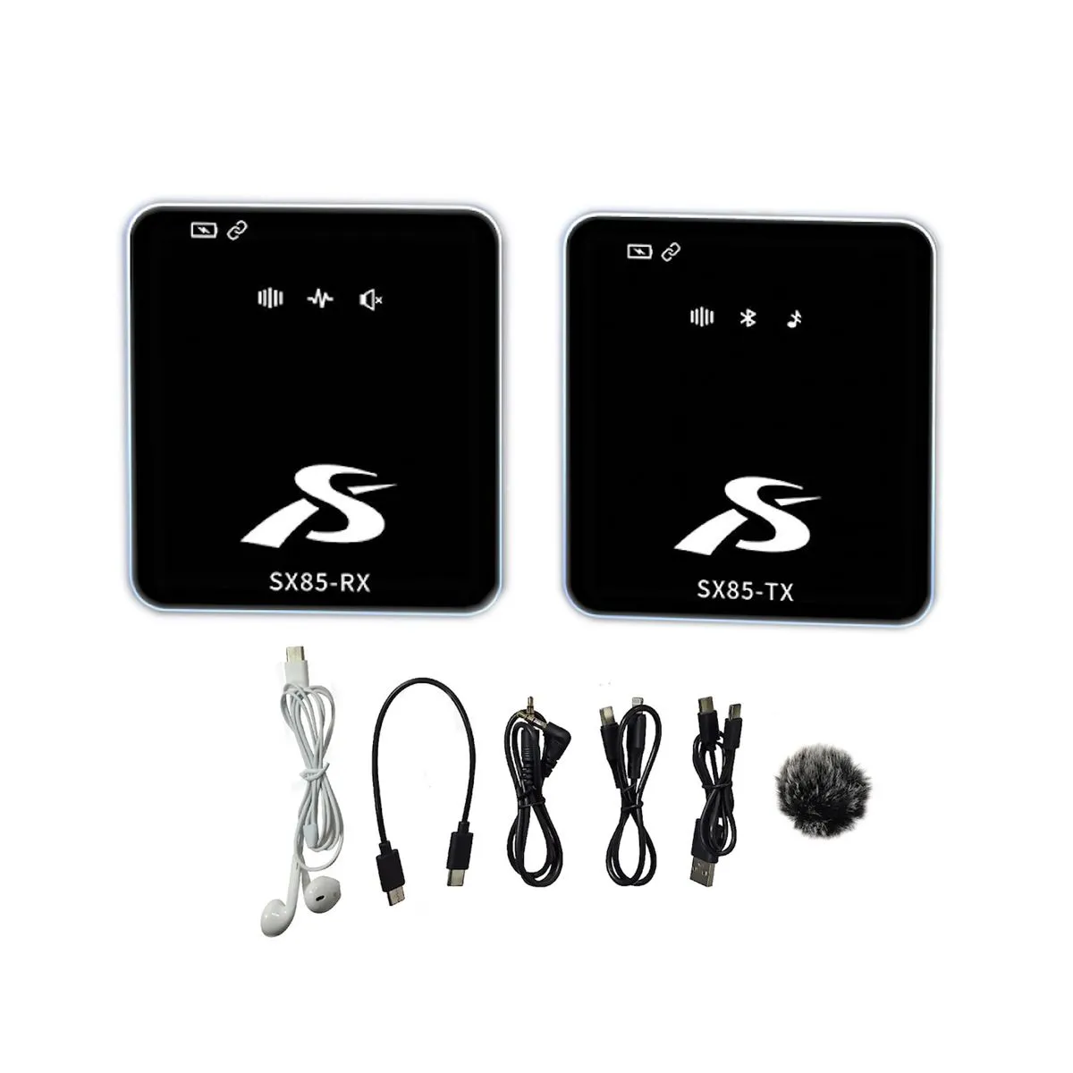 SX85 Wireless Lavalier Microphone - Compatible with iPhone and Type-C