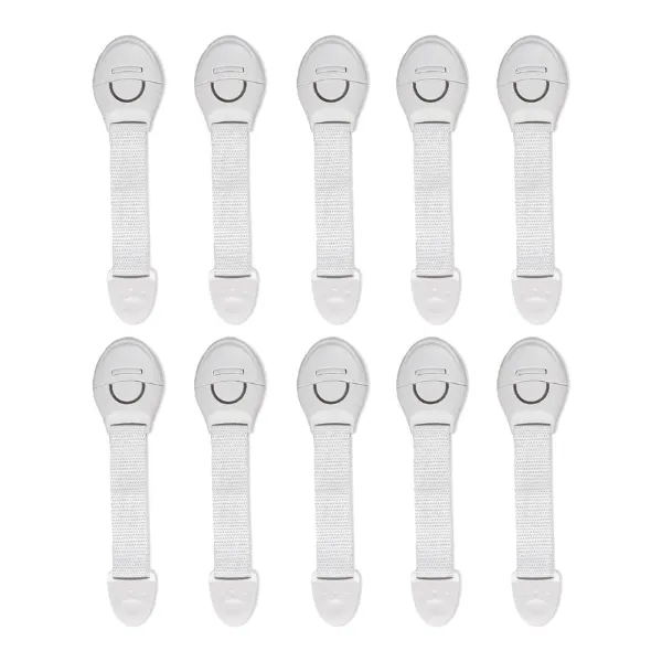 10 Piece Quick And Easy Adhesive Child Safety Locks White
