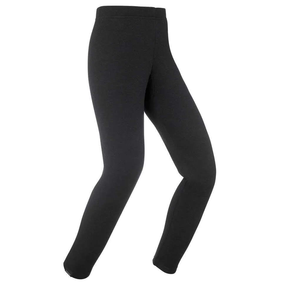Wedze Kids' Thermal Ski Base Layer Trousers - BL100 - Black