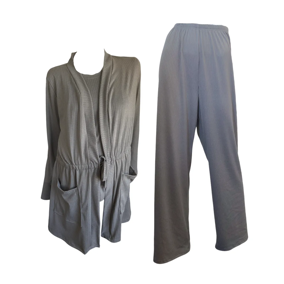 Maternity & Nursing - Hospital Pajamas - Cardigan Elegance Grey