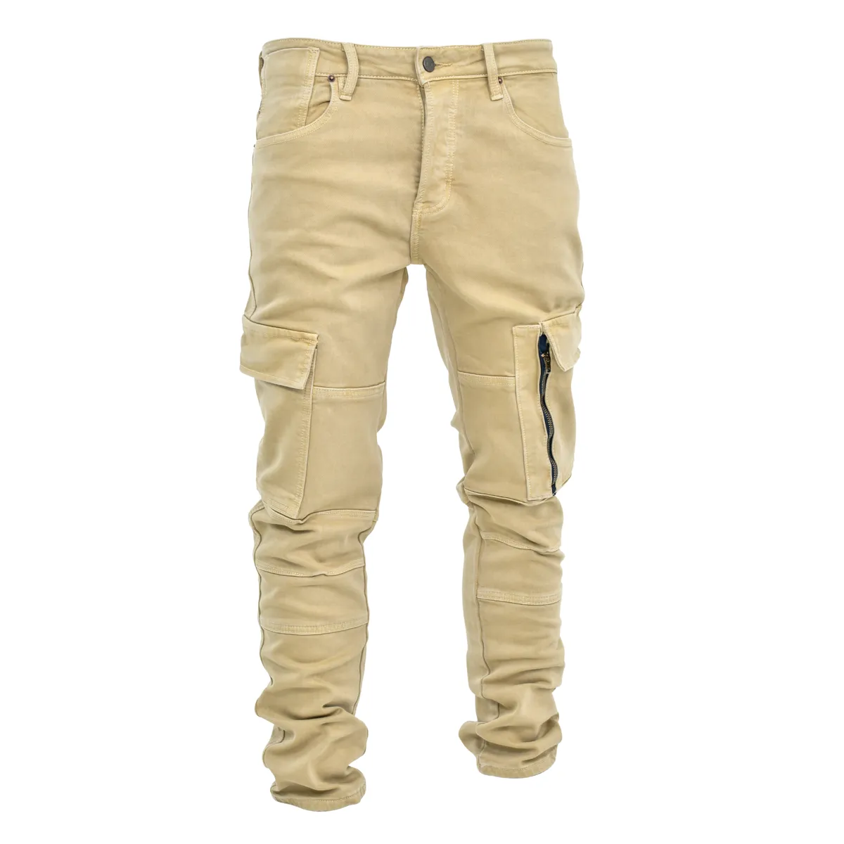 Desert Utility Stacked Cargo Denim - Sand Beige