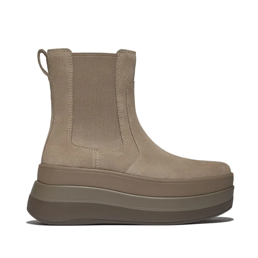 FitFlop F-Mode Stack Suede Chelsea Boots Taupe