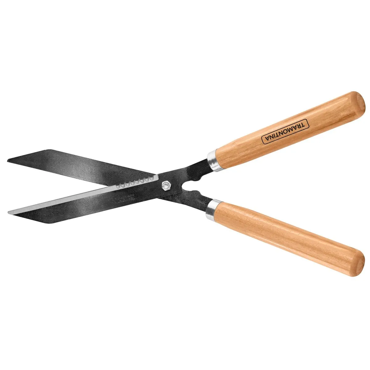 Tramontina Grass and Hedge Shear with Metal Teethed Blades and Wood Handle