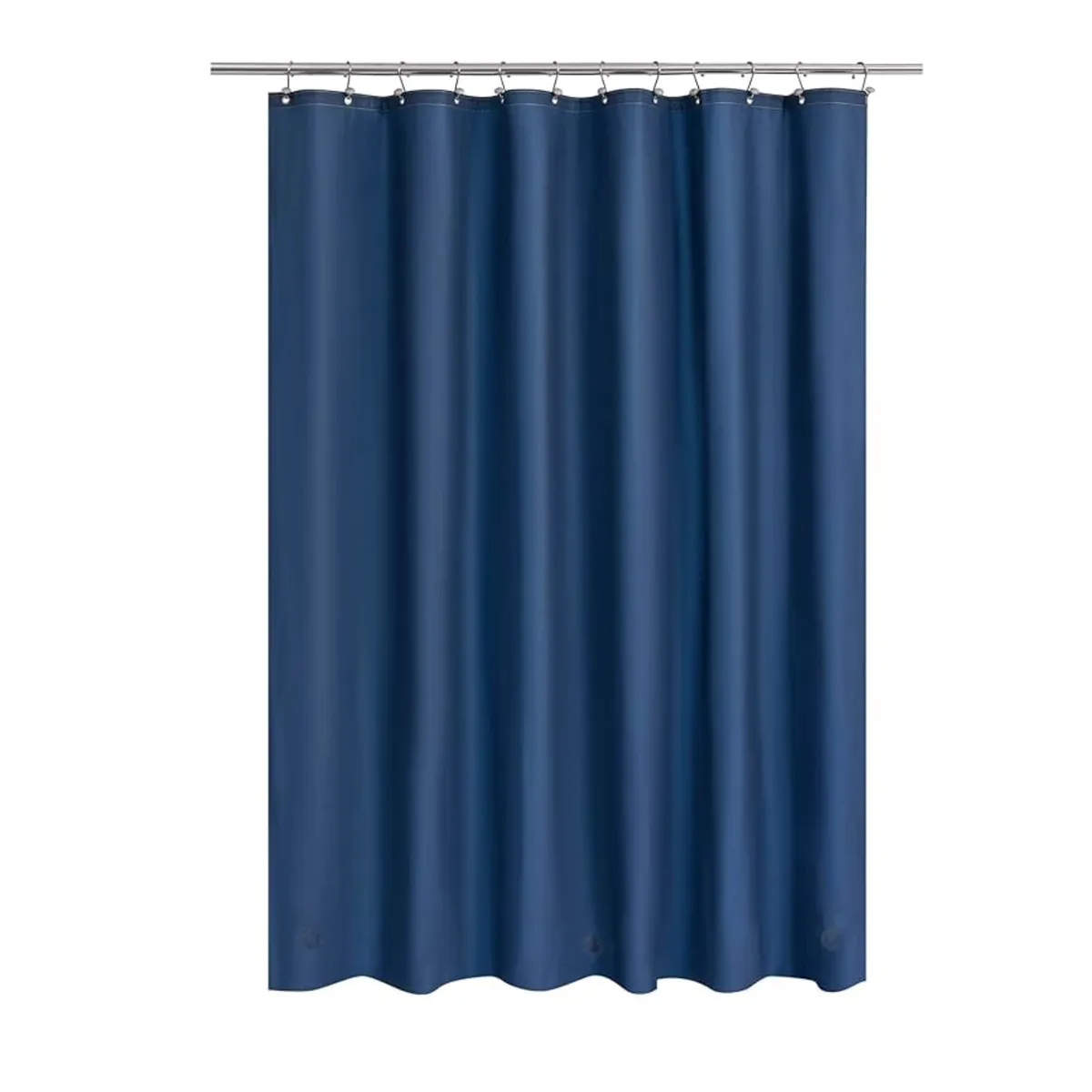 Faux Linen Shower Curtains with Hooks - Blue