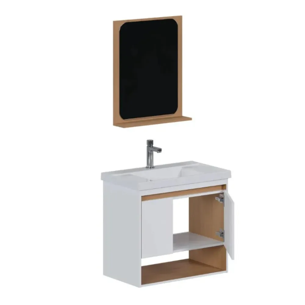 Verbena Vanity Set with Mirror and White Jequitibá Washbasin