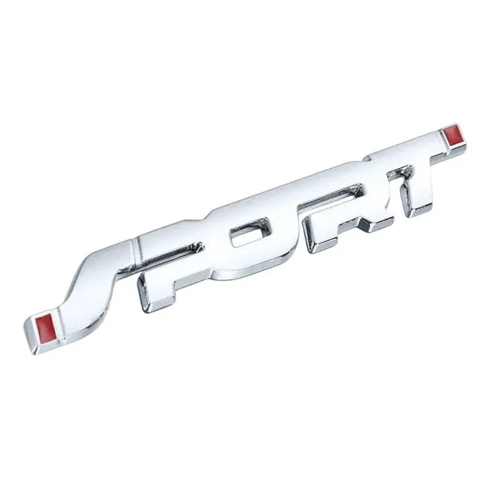 3D Raised Sport Design Decal Sticker Badge - Size: 13 x 2cm - Chrome