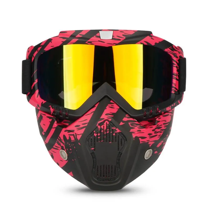 Full Face Motorcycle Gel Soft Paintball Airsoft Mask Game MAS227 - PinkSplash