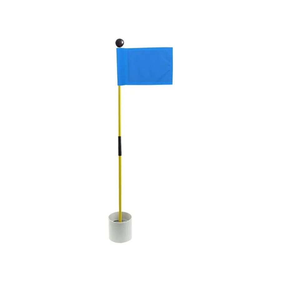 Detachable Folding Double-Section Putter Practice Golf Flagpole Set - Blue