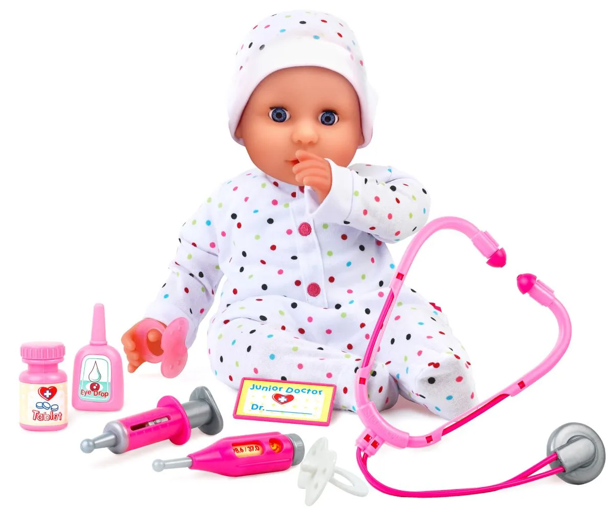 Doctor Doll with Medical Kit (Large-46cm (18") - White & Pink, Interactive