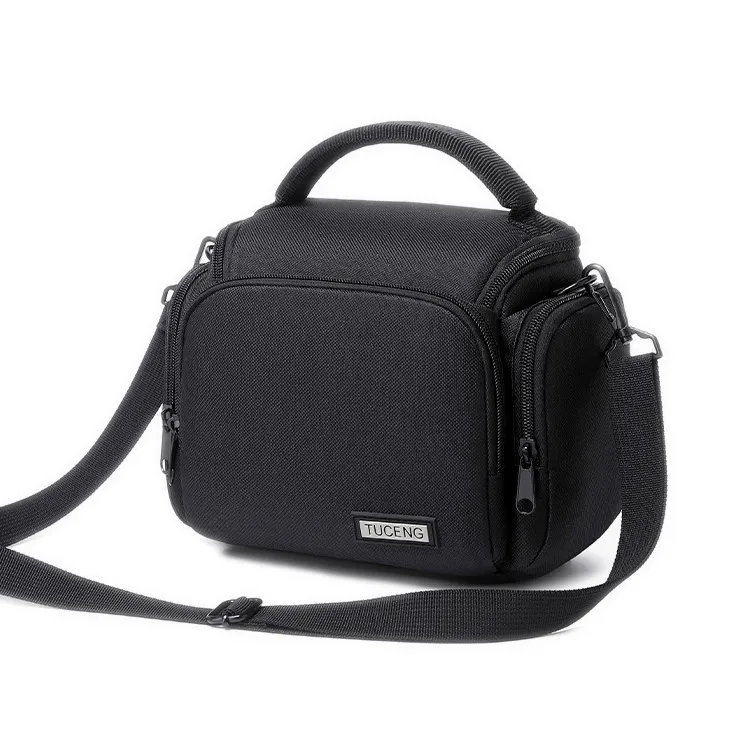 Camera shoulder crossbody bag case - Black