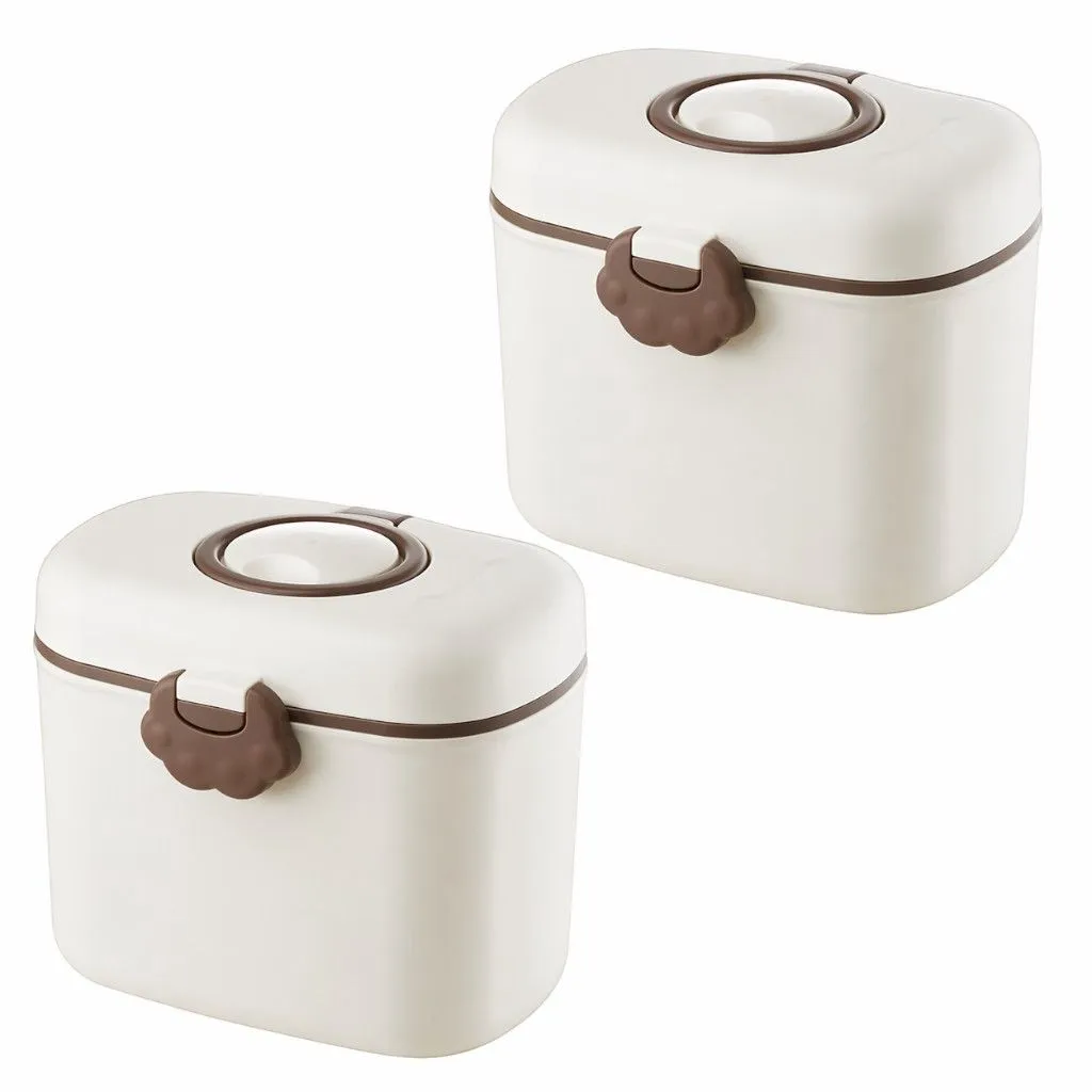2 Pack - Large Multipurpose Baby Storage Box With Secure Closure - White