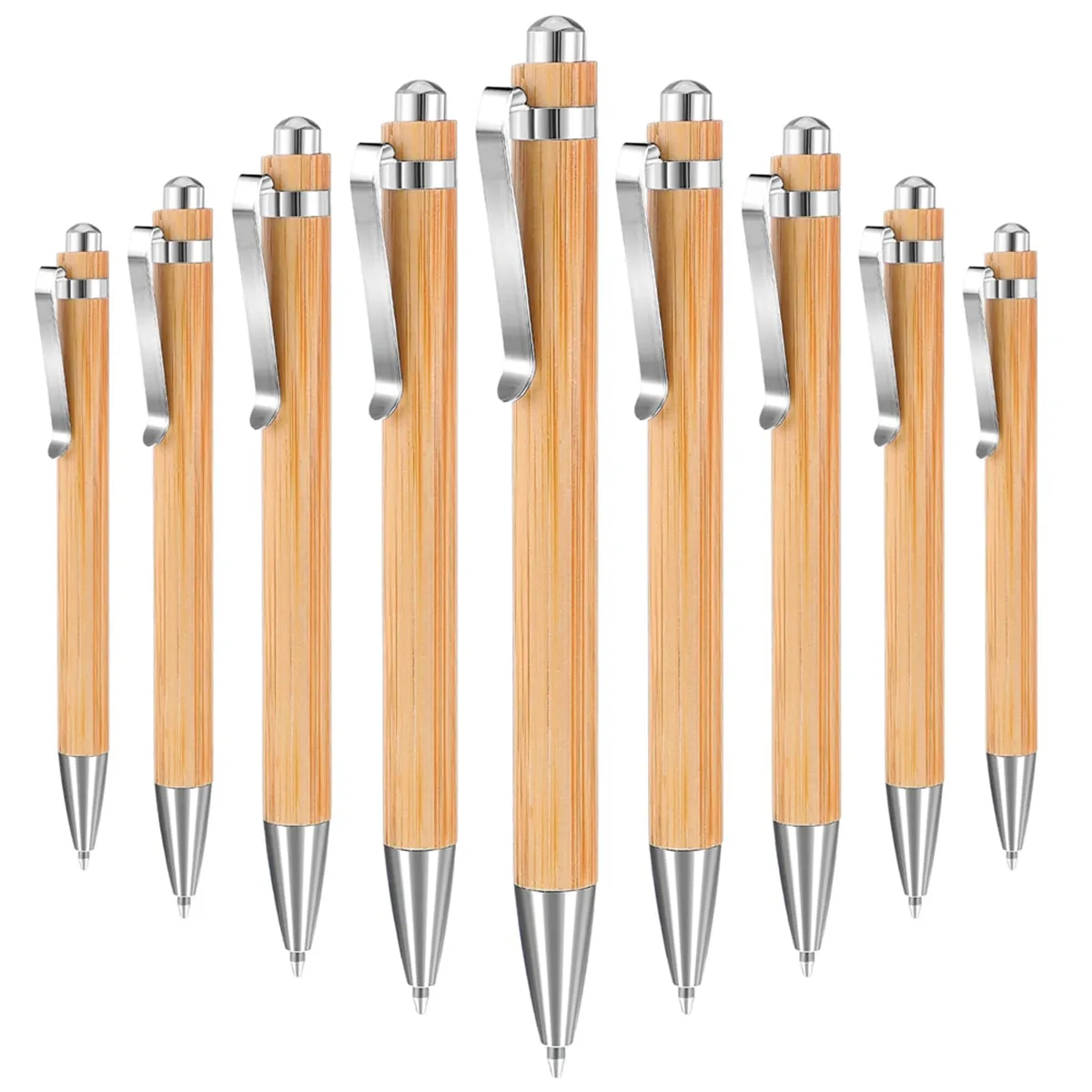 Bulk Bamboo Ballpoint Pen - Black Ink - 50 Piece