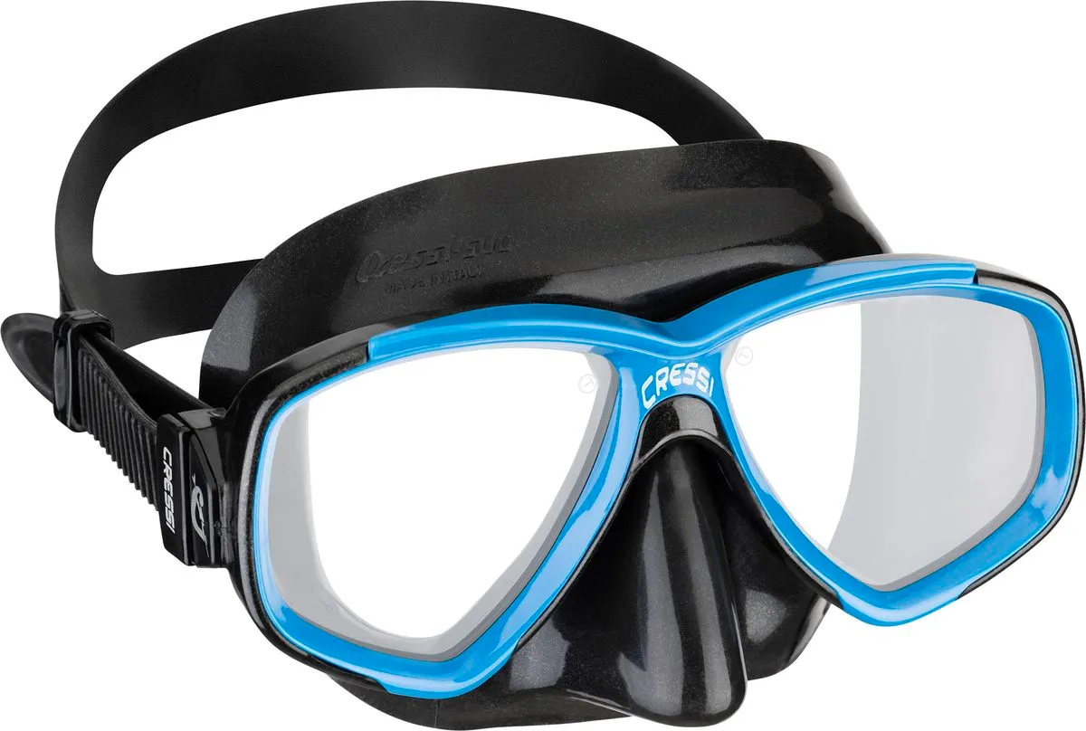 Cressi Perla Mask - Dual Lens Low-Volume Silicone Snorkeling Mask for Adult - Black