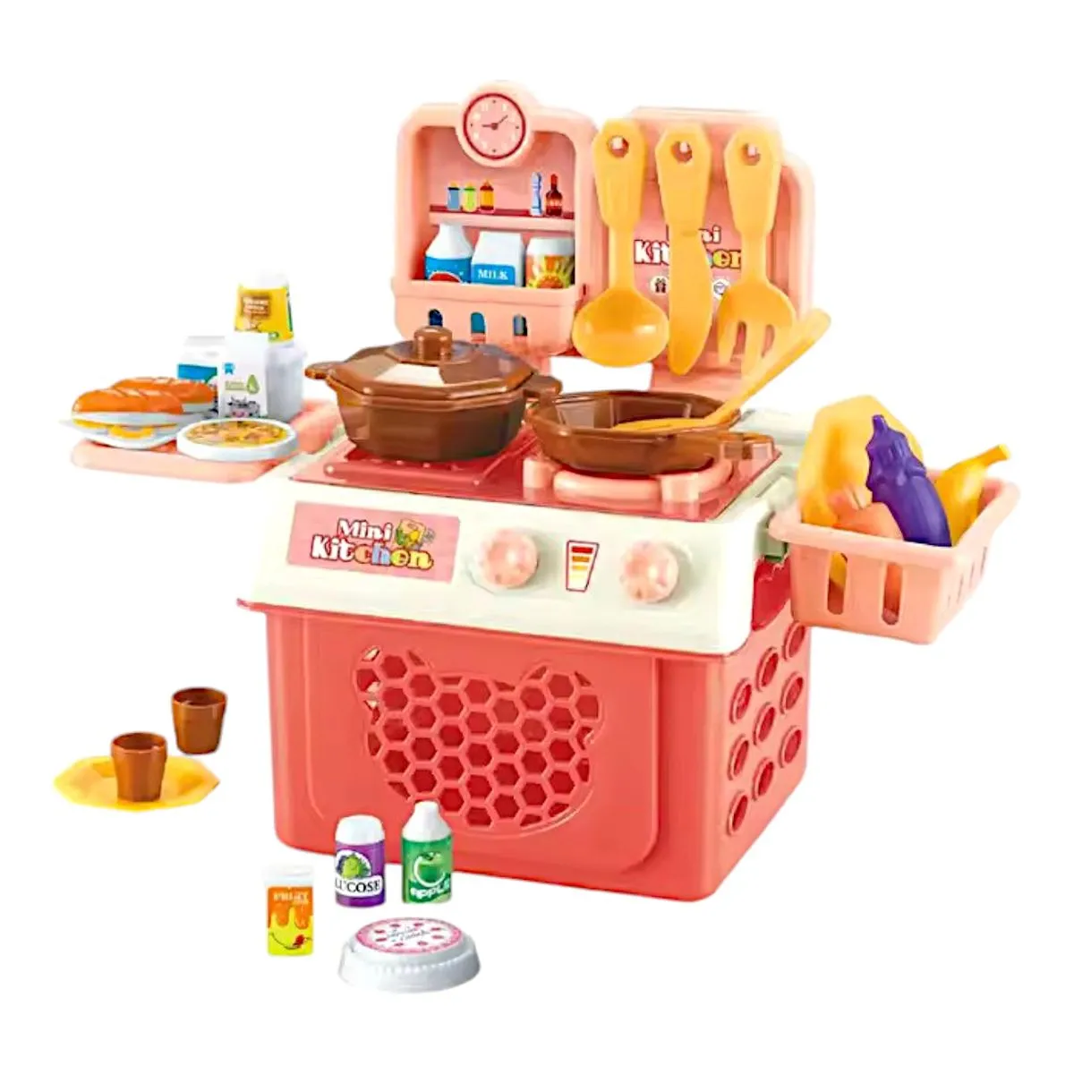 Mini Kitchen Toy Set for Children - Pink