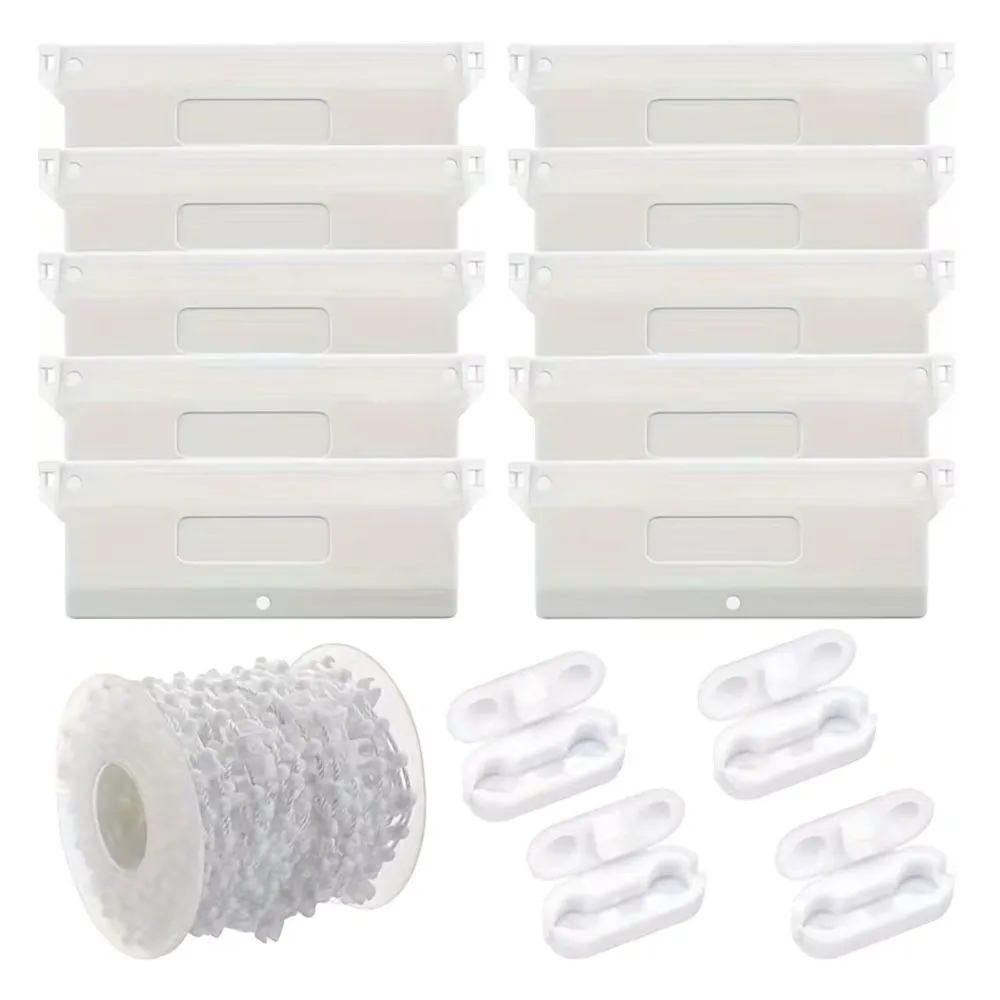 Decor Vertical Blinds Weight Plates White Chain Roll And Connectors - 15pc