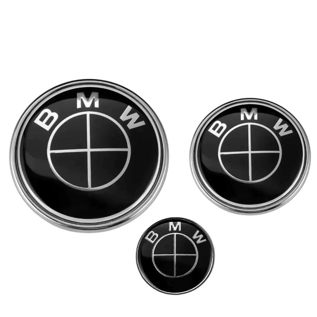 KR Front Bonnet, Rear Boot & Steering Wheel Emblem: BMW E46 (Black)