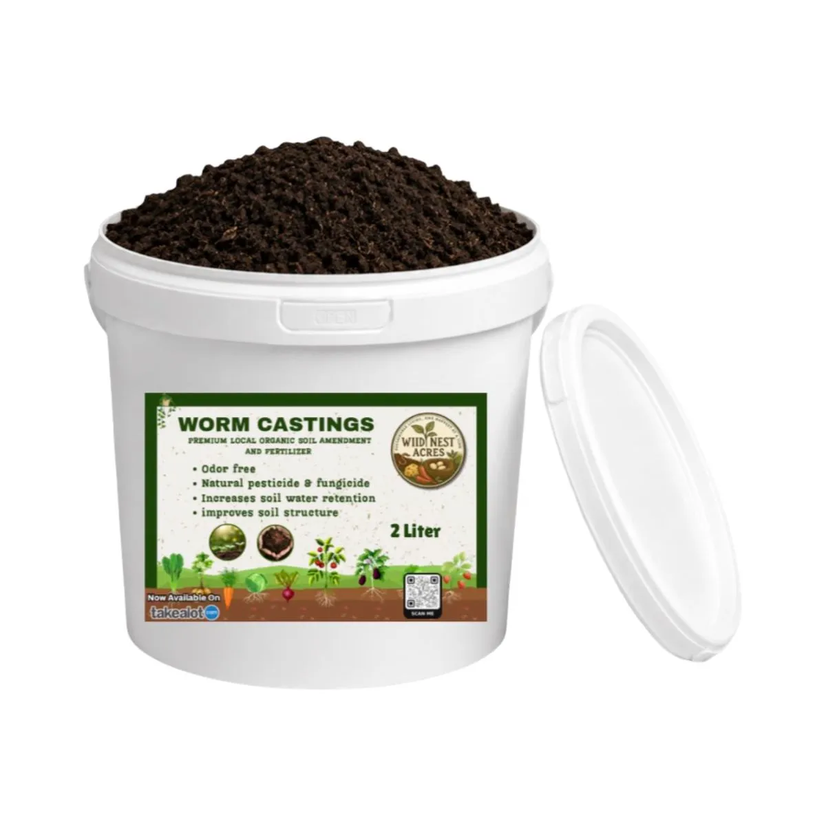 Premium Organic Worm Castings Fertilizer 2L
