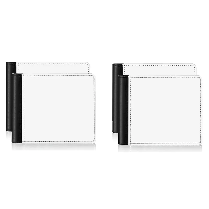 4Pcs Blank Heat Transfer Sublimation Wallets Bank for Men Gift Office