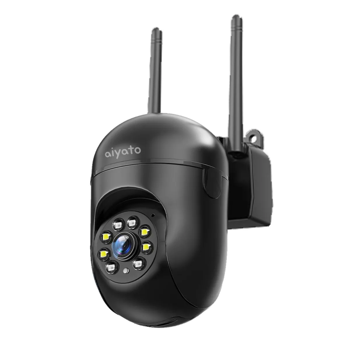 Aiyato Smart Wi-Fi Security Camera with 360 Panoramic View, Auto Tracking - Black