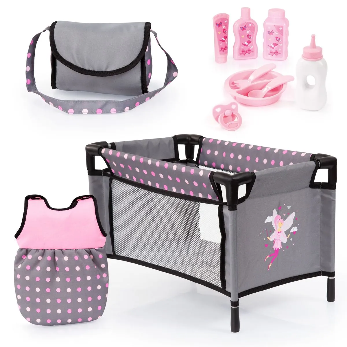 Bayer Dolls Care Set 11-in-1 (Grey/Fairy)
