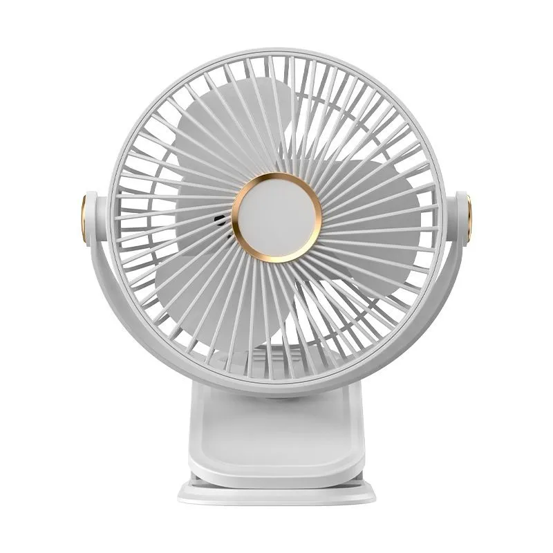 3-in-1 Silent USB Clip-On Fan with Night Light: 5-Speed Rechargeable - 2-Pack (Home Office / Twin S…