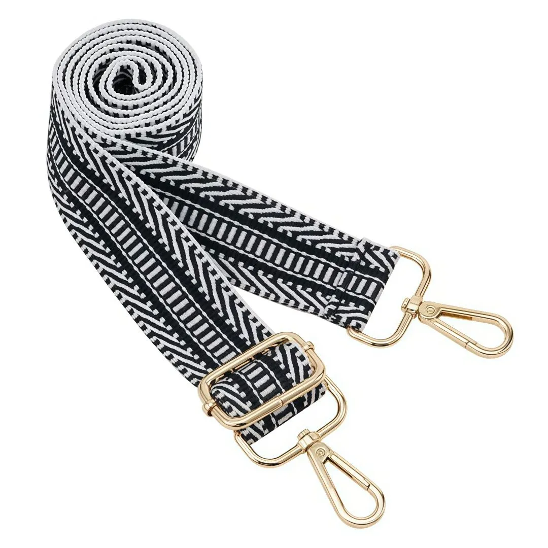 1.5 Inch Handbag Canvas Shoulder Strap, Universal Crossbody Guitar Strap - Black