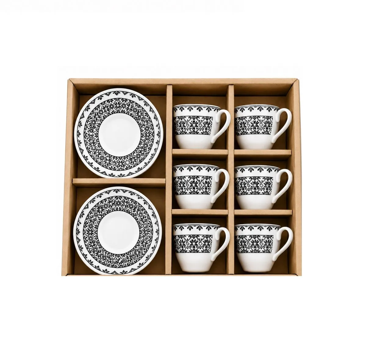 Boss 12-Piece Turkish ClassicPorcelain Espresso Coffee Tea Cup & Saucer Set