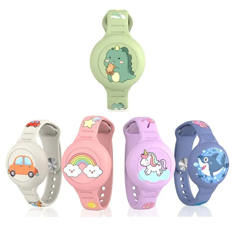 5-Pcs Cartoon AirTag Bracelet for Kids, Waterproof Air tag Holder