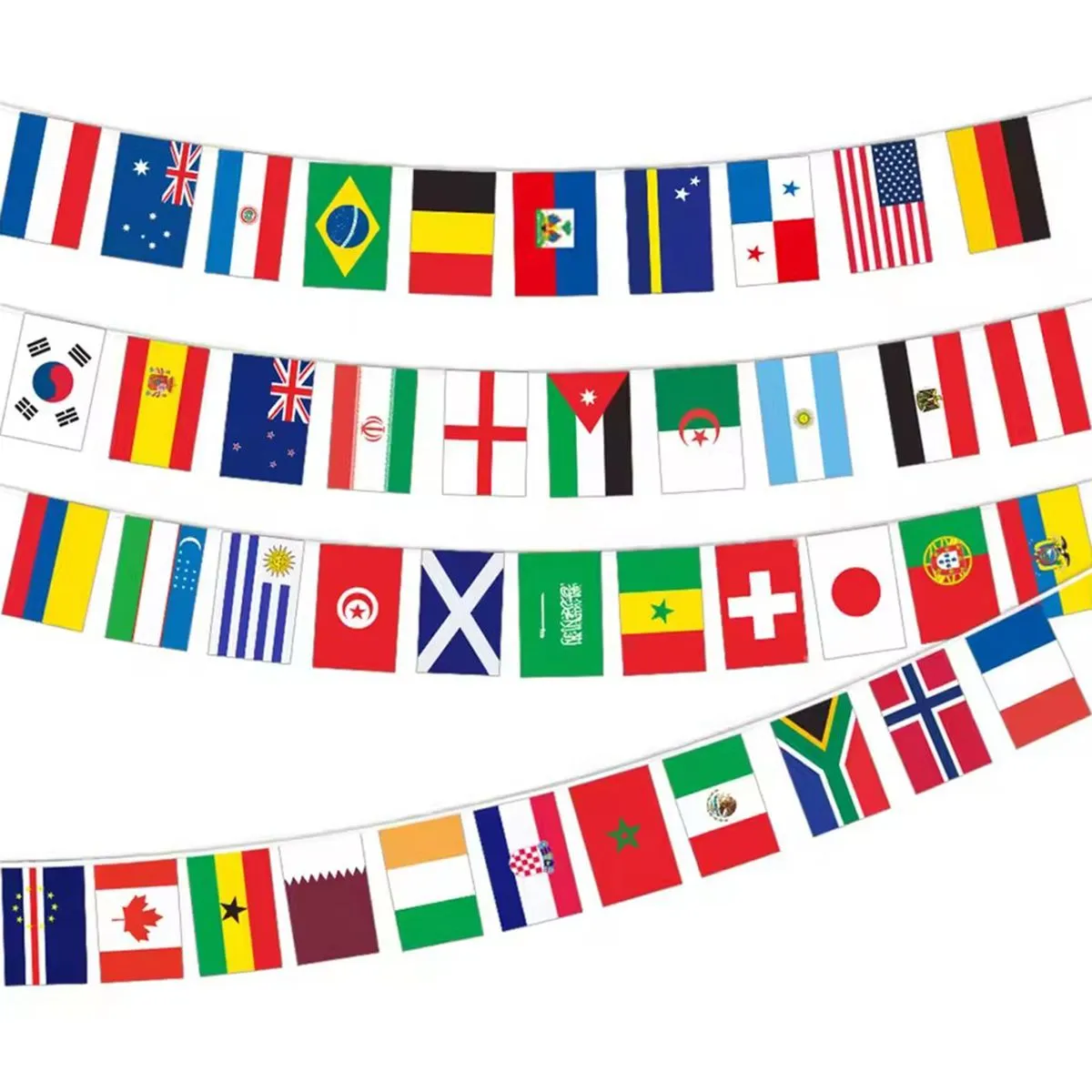 14.5m 48 Nations Flag Bunting, 2026 FIFA World Cup Decor for Sports Club - 1PC