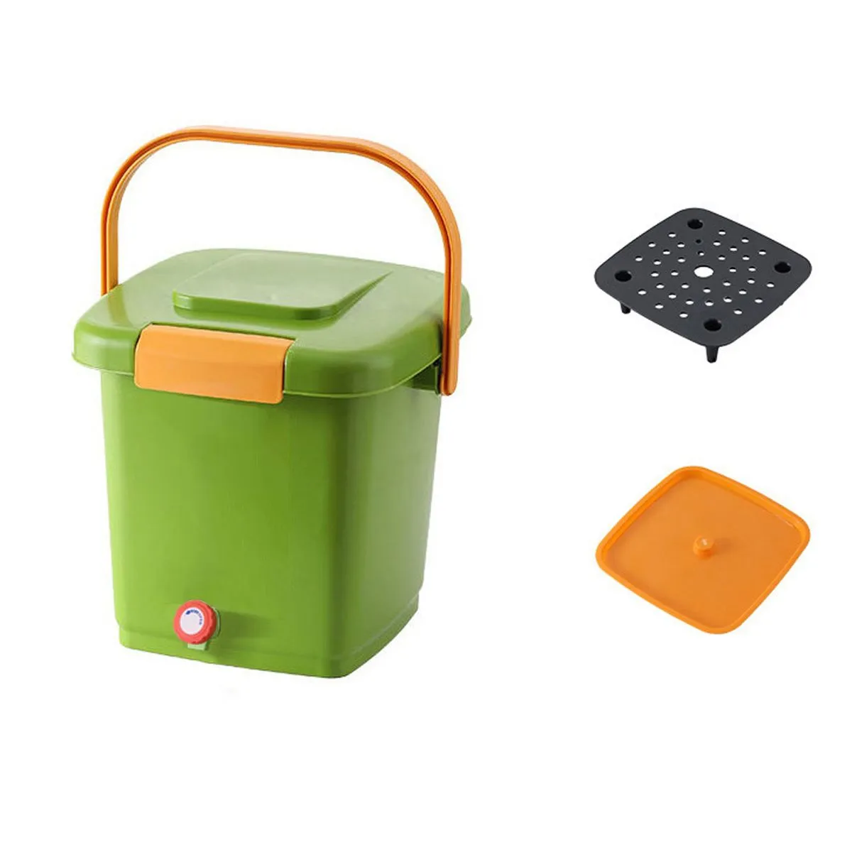 Kitchen Compost Bin with Double Lid Reusable