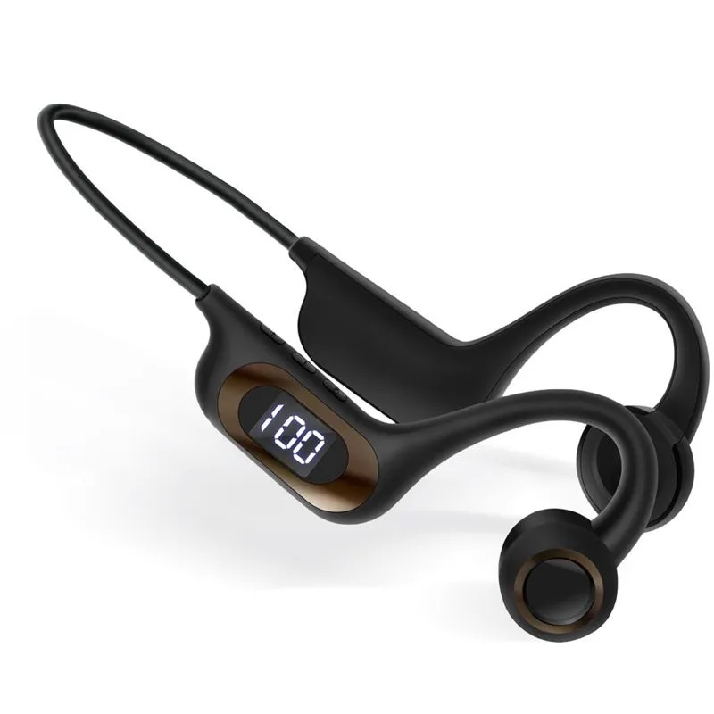 Graffiti Bone Conduction Wireless Headphones - Bluetooth Earbuds for Sports - Black