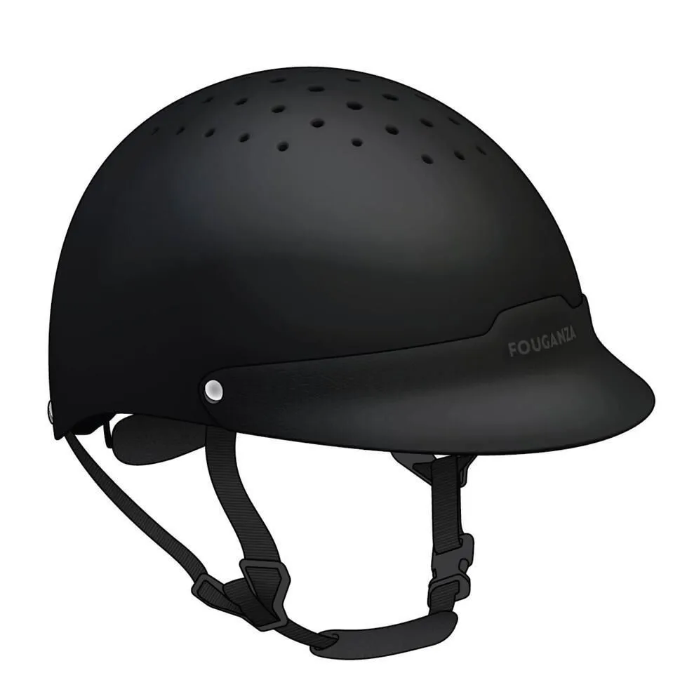 Fouganza horse riding helmet 100 - black