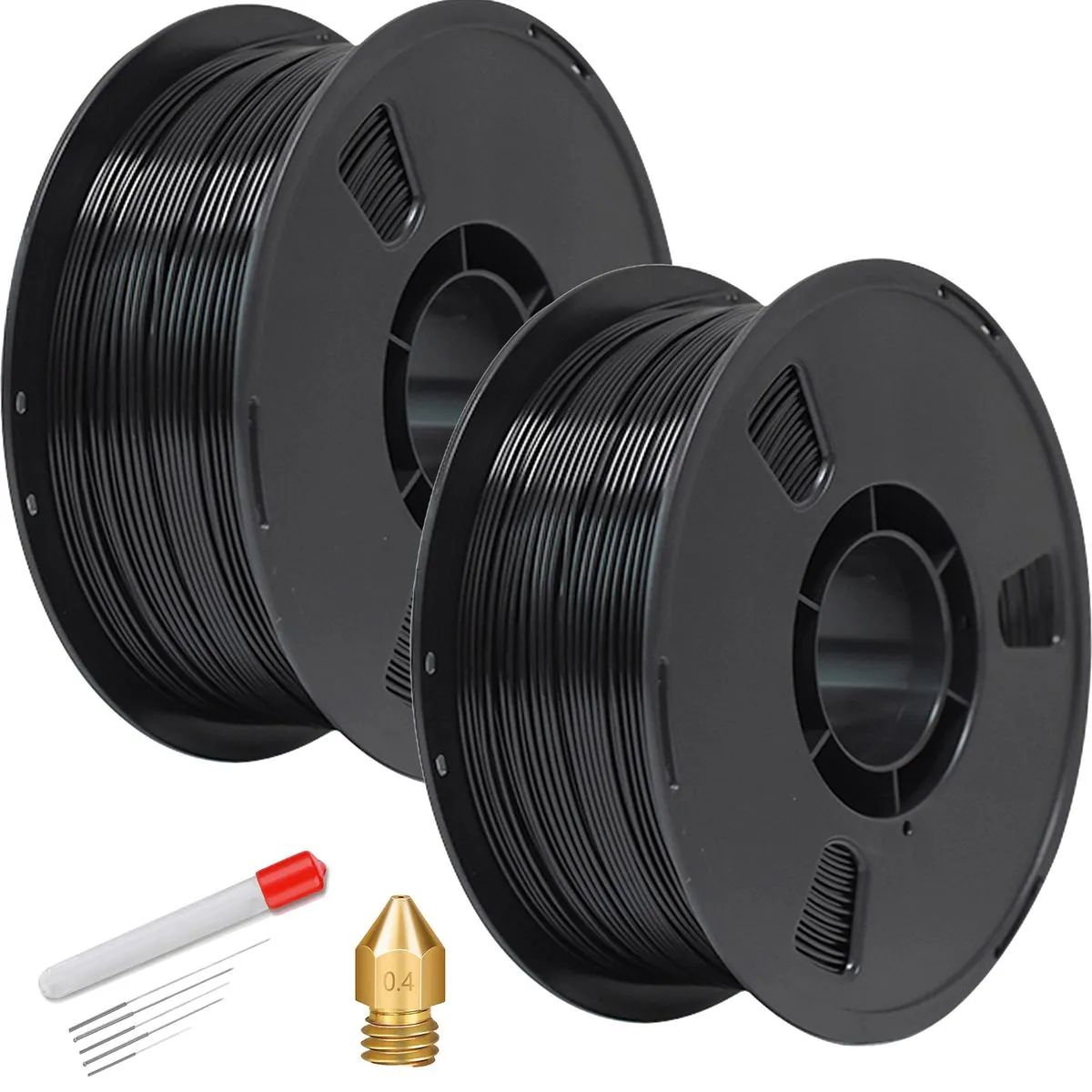 2 Rolls of PLA 3D Printer Filament 3D Printing Material 1.75mm 330m Each - Black