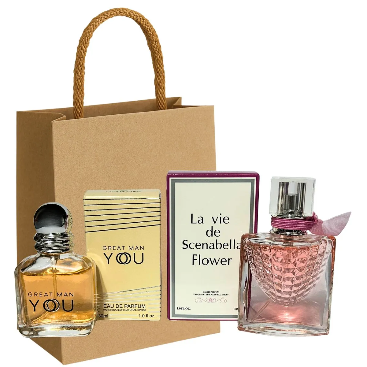 Great Man You - La Vie de Scenabella | Couple Perfume Set & Gift Bag COMBO