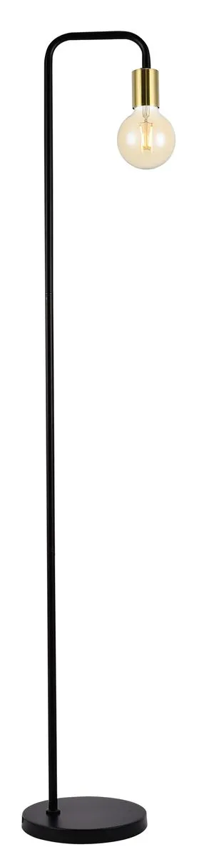 Curved Retro Aluminium Standing Lamp - Black