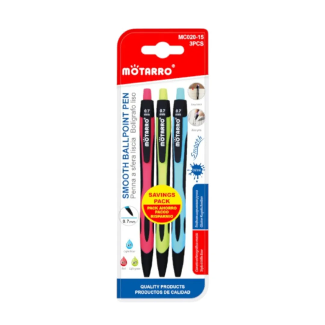 Motarro Smooth Ballpoint Pen 0.7mm - 3PCS