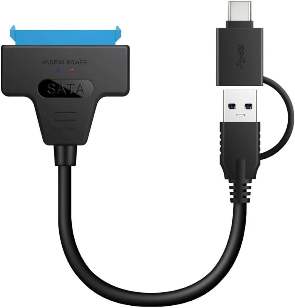 2 In 1 USB 3.0 & Type-C to 2.5" SATA External Adapter Cable for Hard Drives