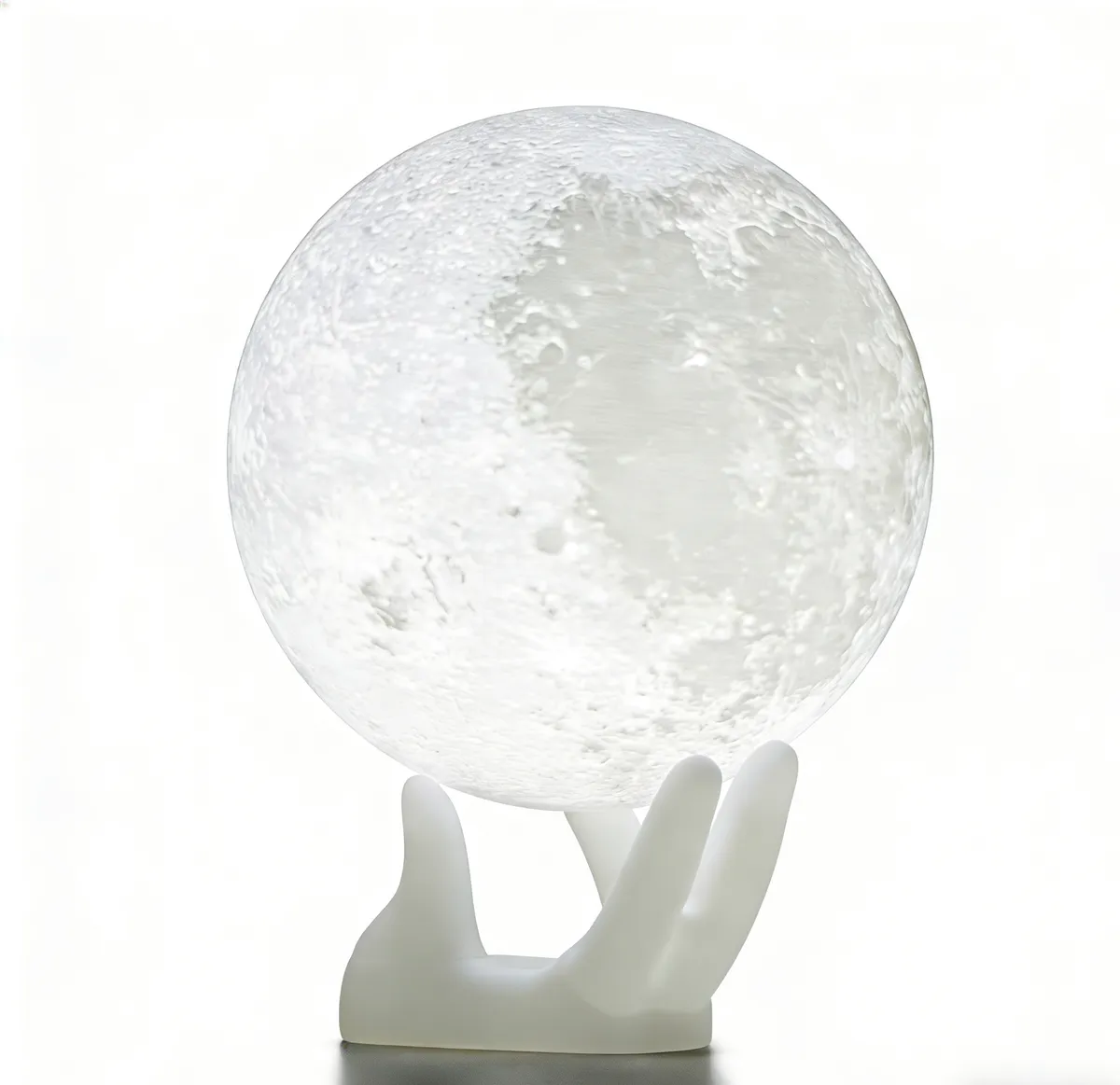 10CM Moon Lamp 3D Printing Moon Light 7Colors Night Light(white Hand Stand)