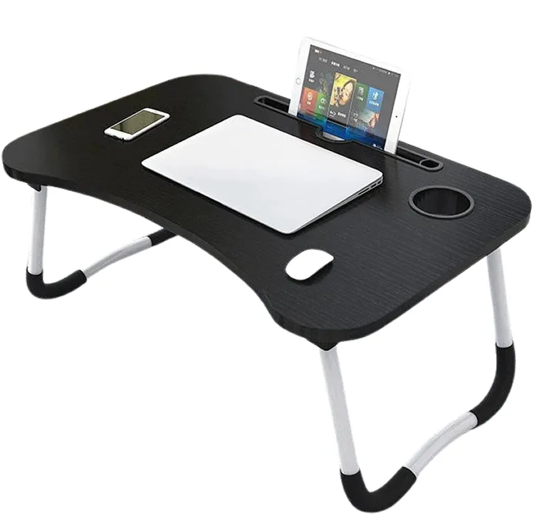 Portable Foldable Laptop Stand Desk for Bed & Sofa - Black