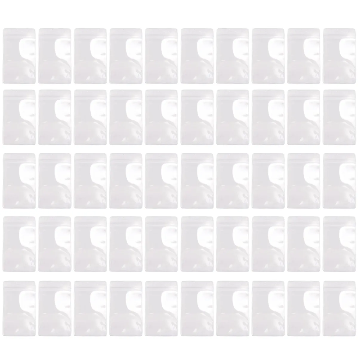 50 Pcs Clear Plastic Vertical Name Tag Badge ID Card Holders