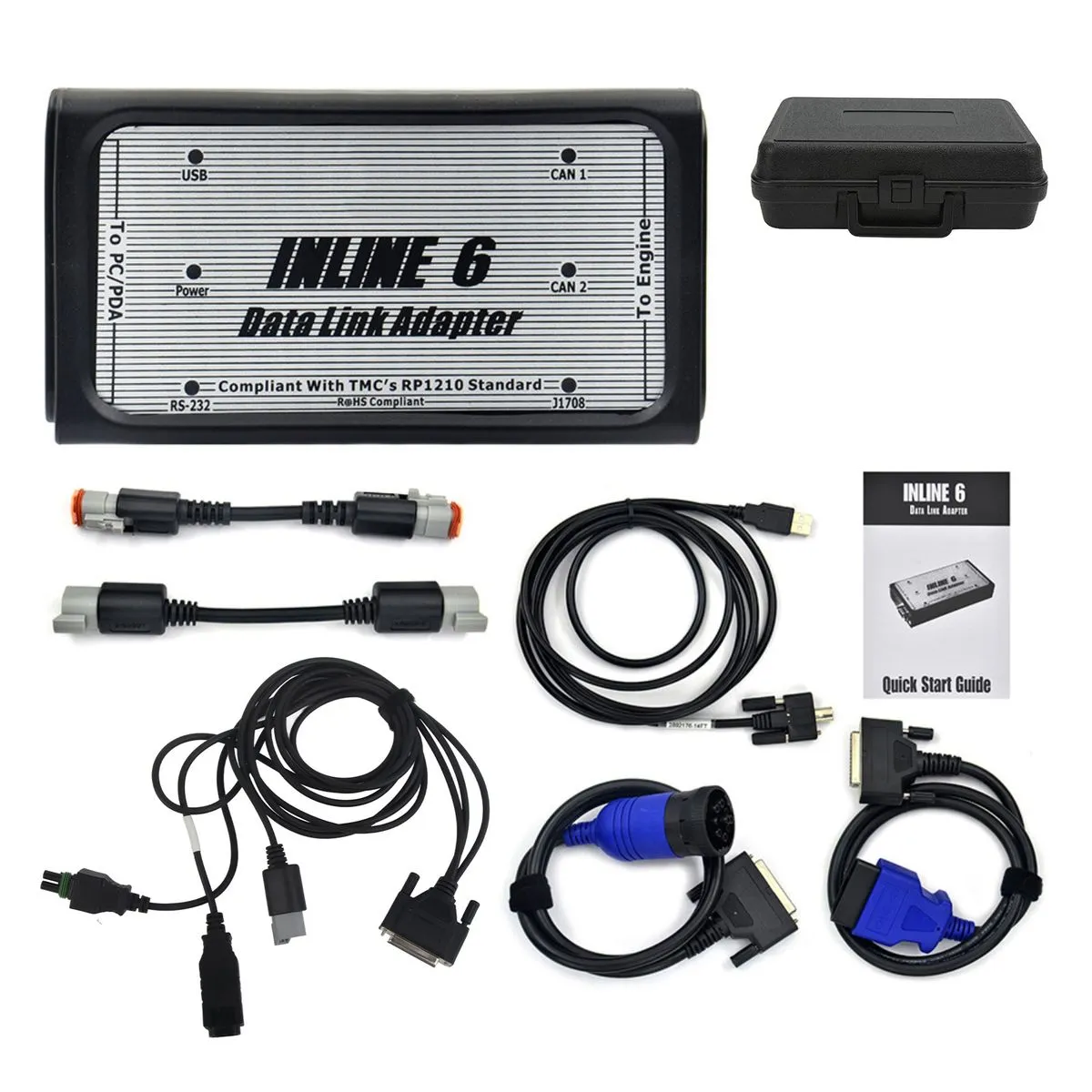 INLINE 6 Data Link Adapter Kit Heavy Duty OBD2 Scanner Cummins Engine J1939